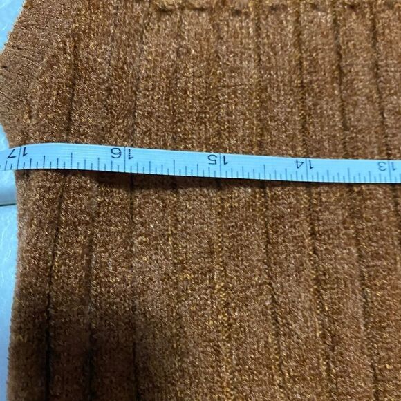 KLJ Oswal Ribbed Knit Cardigan Unisex Brown Sz M - Picture 10 of 12